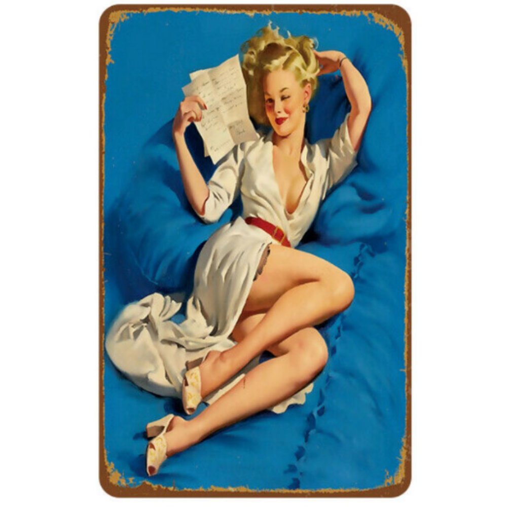 #72 Vintage Bar Metal Tin Signs Sexy Woman Retro Plaque Garage Customization Dec